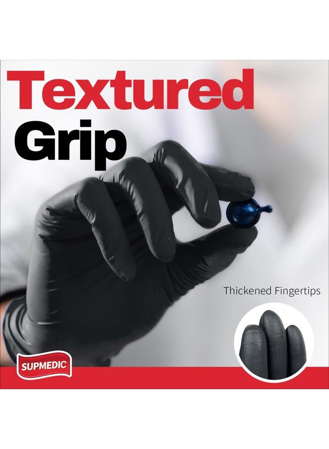 Supmedic Black Nitrile Exam Glove, 5 mil Powder-Free Latex-Free Disposable Gloves, Box of 100 pcs (Large) - Image 3