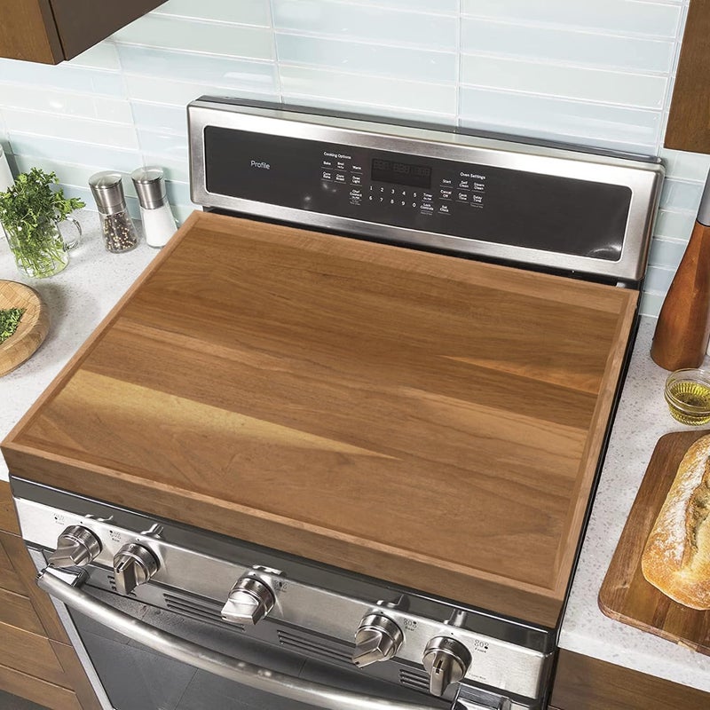 YUHFERA Stove Cover Board for Gas Stovetop  30 x 22 Noodle Board Electric Stove Cover for RV Stove Top Extra Countertop Space for Kitchen StovetopAcacia