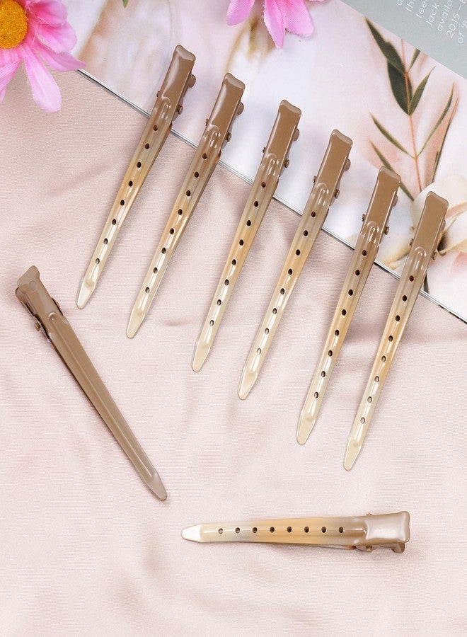 Bantoye 24 Packs Duck Bill Clips, Bantoye 3.35 Inches Rustproof Metal Alligator Curl Clips with Holes for Hair Styling, Hair Coloring, GS Brown - Image 5