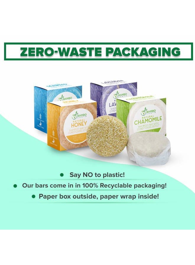 BAMBOEARTH Solid Shampoo Bar And Conditioner Effect Hair Soap – 100% Organic Shampoo Bars For Hair With All Natural Plant Based Essential Oils And Zero Waste Biodegradable Packaging (Honey) - Image 5