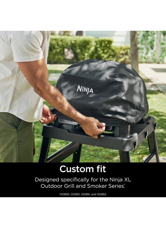Ninja Ninja XSKCOVERXL Woodfire Premium Grill Cover Pro, Compatible with OG800 and OG900 Series, UV & Water Resistant, Elastic Drawstring for Snug Fit, Lightweight, Year-Round Protection, 13'' x 24'', Black  - Image 2