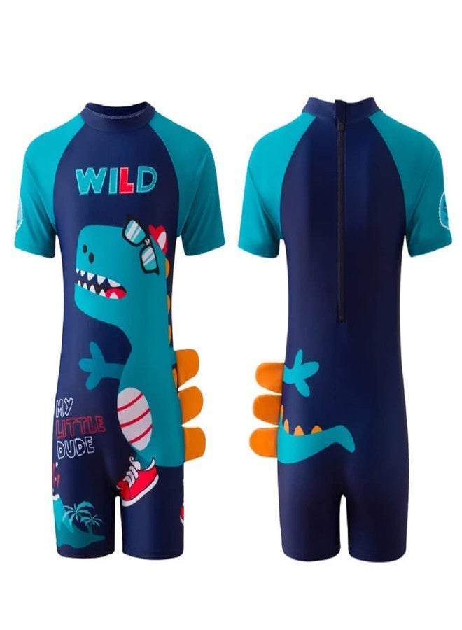 SG-Mart One Piece Swimwear for Toddler Girls | Sun Protection Quick-Dry Bathing Suit with Wild Blue Design, Ideal for Summer Fun (Blue, Size S, 1-Pcs) - Image 1