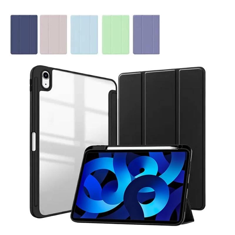 DGG حافظة آيباد شفافة بظهر واضح لجهاز iPad Air / iPad 10.2 مع حامل قلم باللون Grey بظهر شفاف باللون الرمادي - Image 2