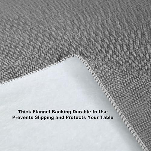 Lintex Cafe Hotel Linen Look Vinyl Flannel Backed Tablecloth, Heavyweight 4 Gauge, 60 x 84 Inch Oval, Grey Indoor Outdoor Waterproof Wipe Clean Table Cover - Image 5