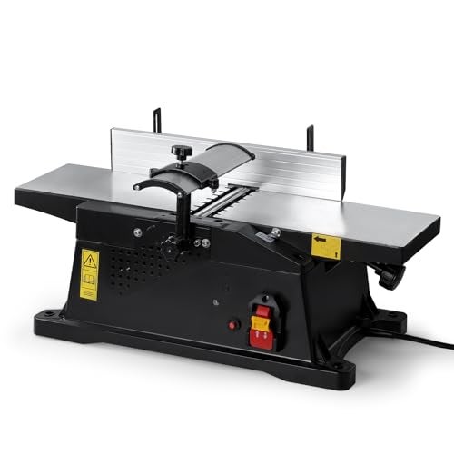 WOODSTARTER 6-Inch Benchtop Jointer with 15 Amp Motor, 12000 RPM Cutting Speed, Adjustable Fence 90–135°, Up to 1/8" Depth, HSS Blades, Table Jointer To for Woodworking DIY - Image 1