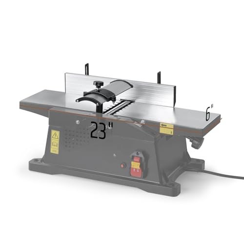 WOODSTARTER 6-Inch Benchtop Jointer with 15 Amp Motor, 12000 RPM Cutting Speed, Adjustable Fence 90–135°, Up to 1/8" Depth, HSS Blades, Table Jointer To for Woodworking DIY - Image 2
