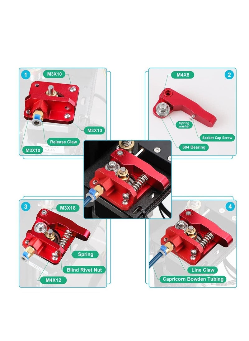 Official 3D Printer Extruder, Upgraded Aluminum Drive Feed Extruders Accessories for 3D Printer 1.75mm Filament Works with Creality CR 10 Series, Ender 5 Series, Ender 3 Series - Image 5