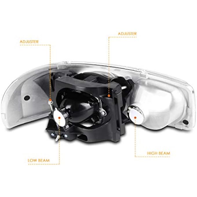 PM Performotor PmhlGsie99064PHaPSa Smoke Lens Amber Dual Led Projector Headlights Compatible With 9907 Gmc Sierra 15000107 Sierra 2500 Hd 9906 Yukon Does Not Fit All Denali Trims - Image 4