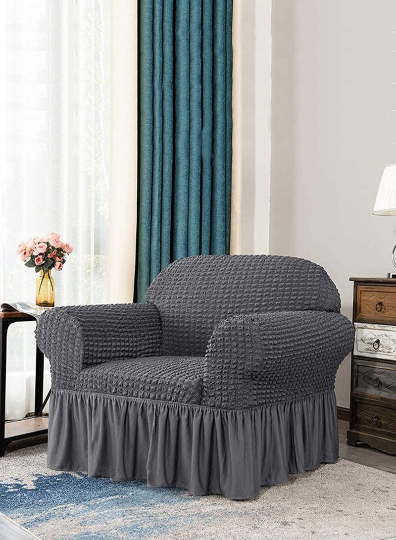 sofa cover 2 seater Super Stretchable Wrinkle-free Full Coverage Couch Slipcover Exquisitely Detailed Slip Flexible Resistant Jacquard Sofa Cover Dark Grey 100-200cm