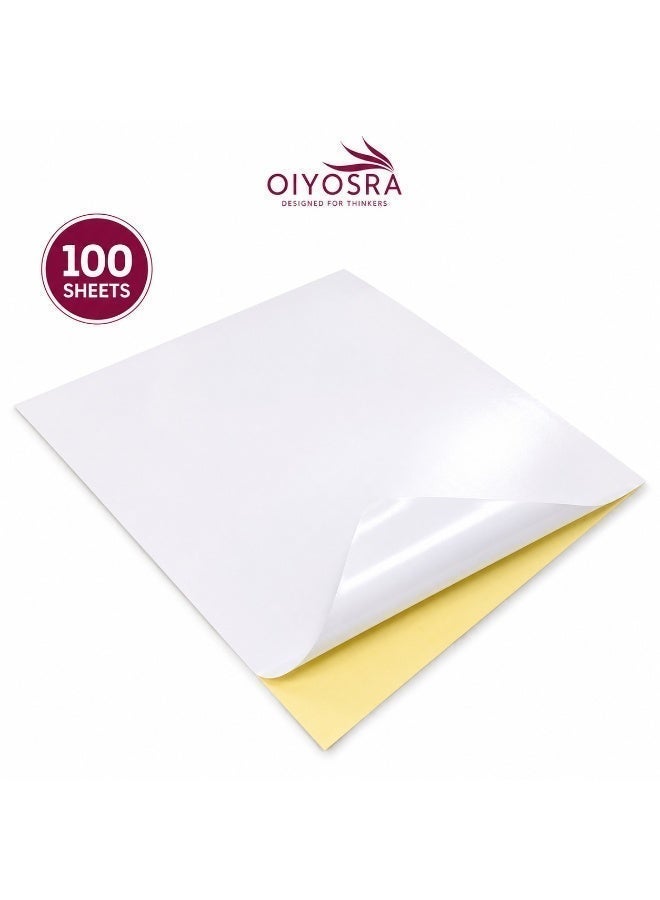 Oiyosra Premium A4 Glossy Sticker Paper (100 Sheets) - Waterproof & Durable Printable Stickers (Compatible with Inkjet & Laser Printers) - Image 3