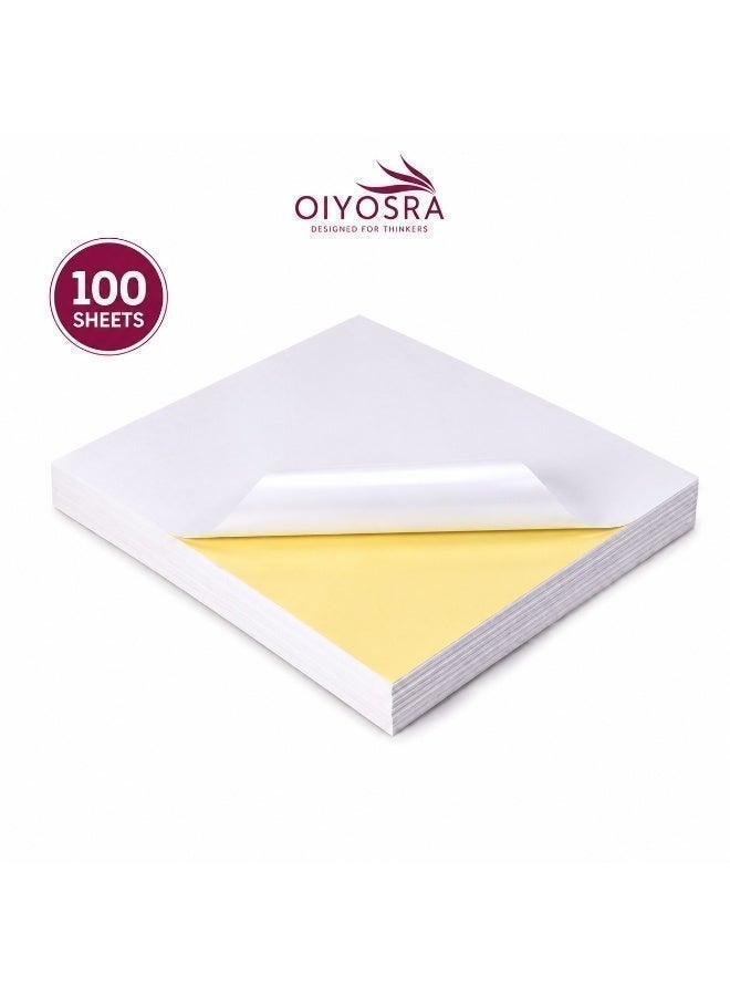 Oiyosra Premium A4 Glossy Sticker Paper (100 Sheets) - Waterproof & Durable Printable Stickers (Compatible with Inkjet & Laser Printers) - Image 2