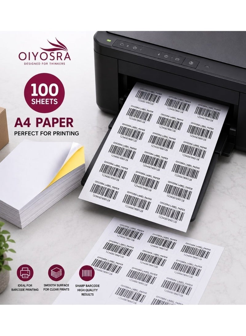 Oiyosra Premium A4 Glossy Sticker Paper (100 Sheets) - Waterproof & Durable Printable Stickers (Compatible with Inkjet & Laser Printers) - Image 5