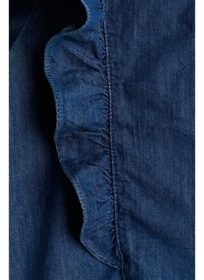 H&M Frill-trimmed denim blouse
