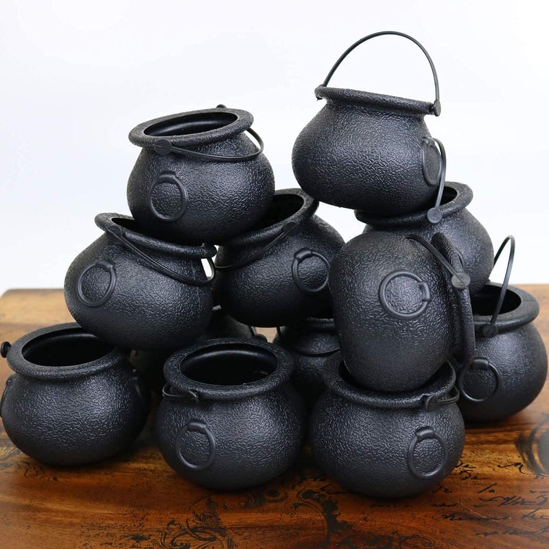 GiftExpress 24Pack Mini Cauldron Candy Kettles Novelty Treat Holders for St Patricks Day Pot of Gold and Halloween Black Party Favor Containers - Image 2