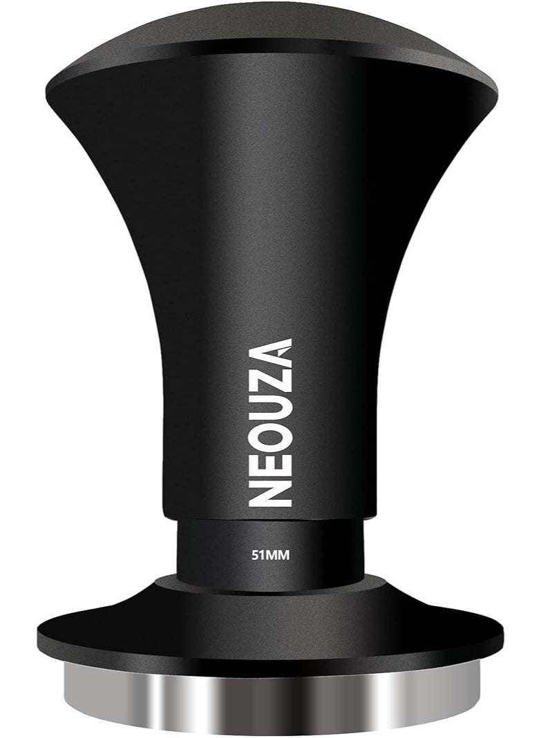 NEOUZA Espresso Tamper V2 Double Spring Calibrated for Coffee Machine, Pressure Deflection Filter, Refined Handle, Stainless Steel Corrugated Base (53.3mm) - Image 1