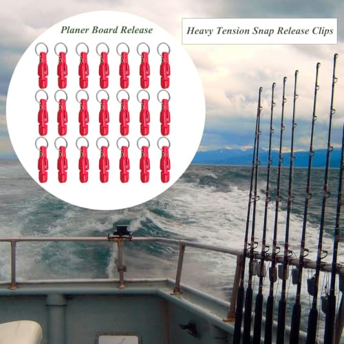 FUNORNAM 21Pcs Heavy Tension Snap Release Clips for Weight Planer Board Kites Downrigger Trolling Fishing - Image 4
