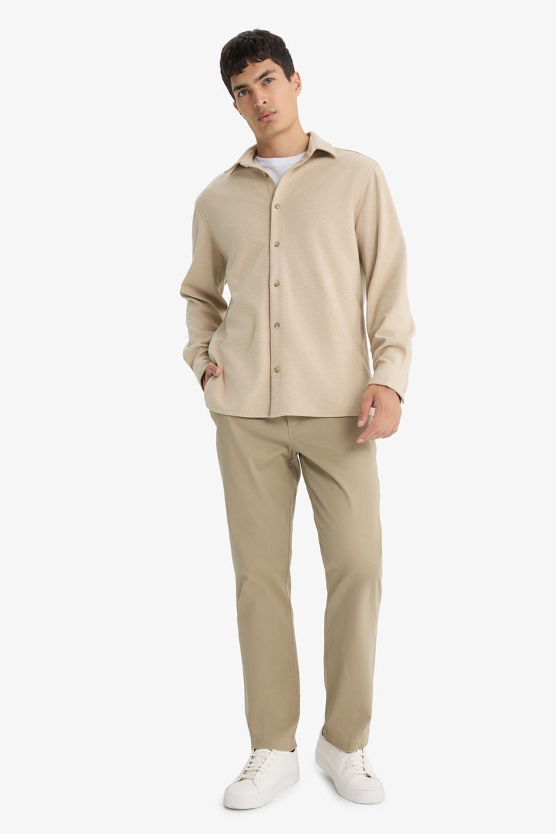 DeFacto Beige Man Regular Fit Long Sleeve Overshirt Casual - Image 2