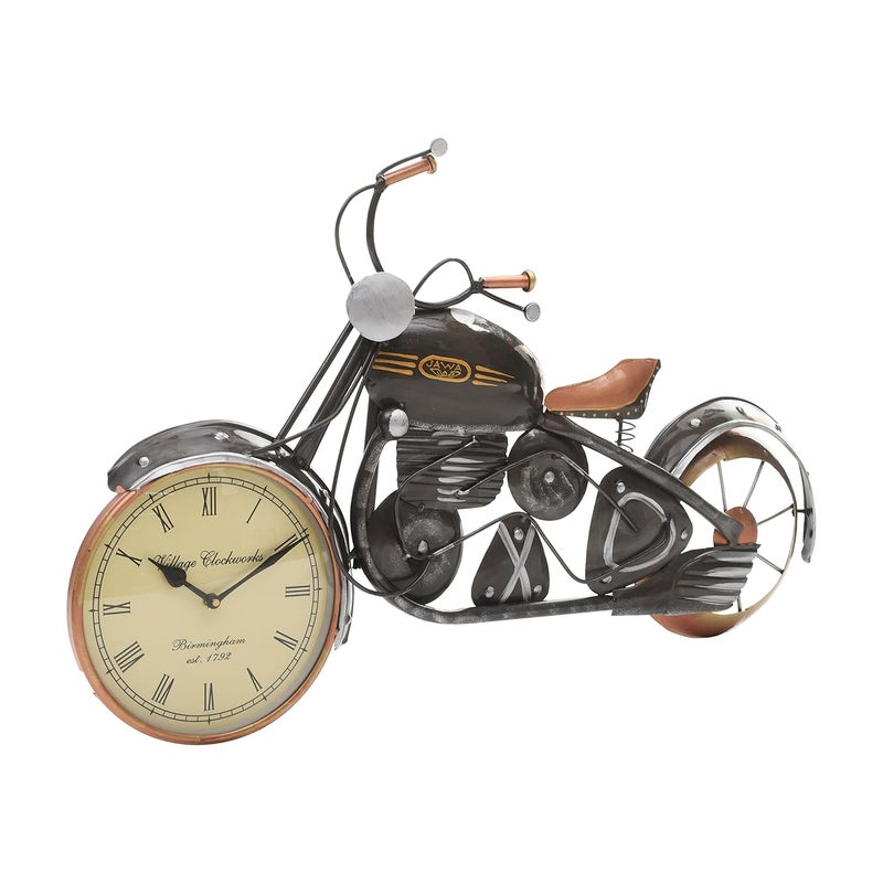 CRAFT TREE Golden Metal Jawa 8 Dial Bike Wall Clock Bike Wall Mount Clock for Living Room and Home DecorationWall Decor Clock Grey - Image 4