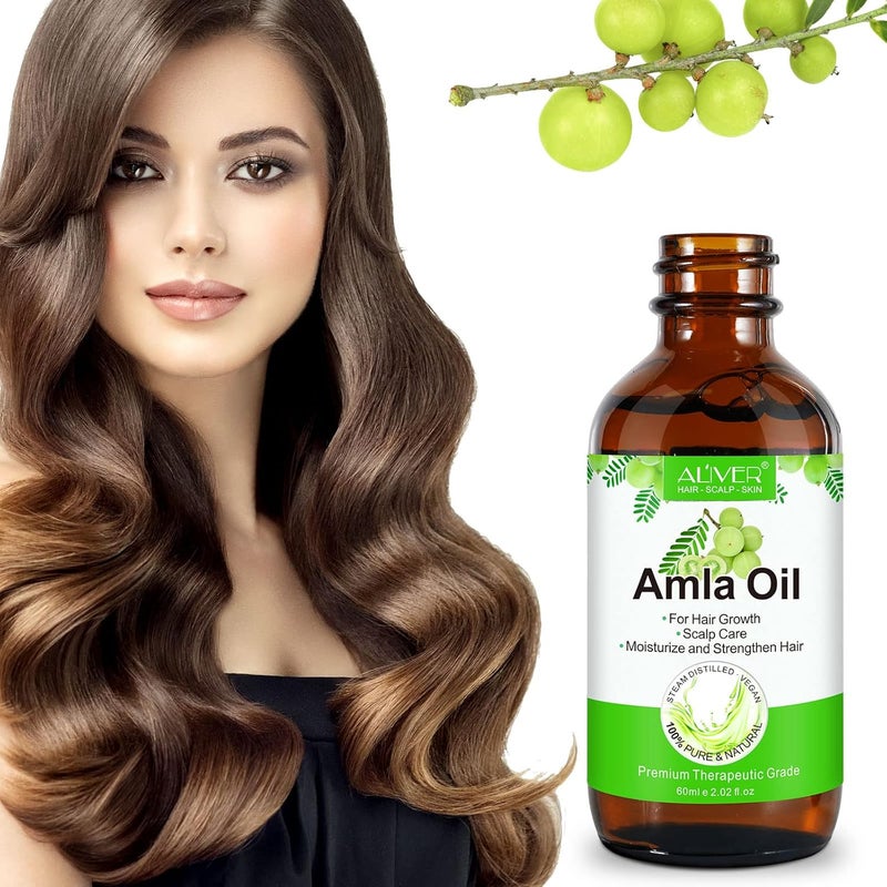 ALIVER Amla Oil, Amla Hair Oil and Pure Virgin and Organic Indian Amla Oil For Hair Growth - Image 1