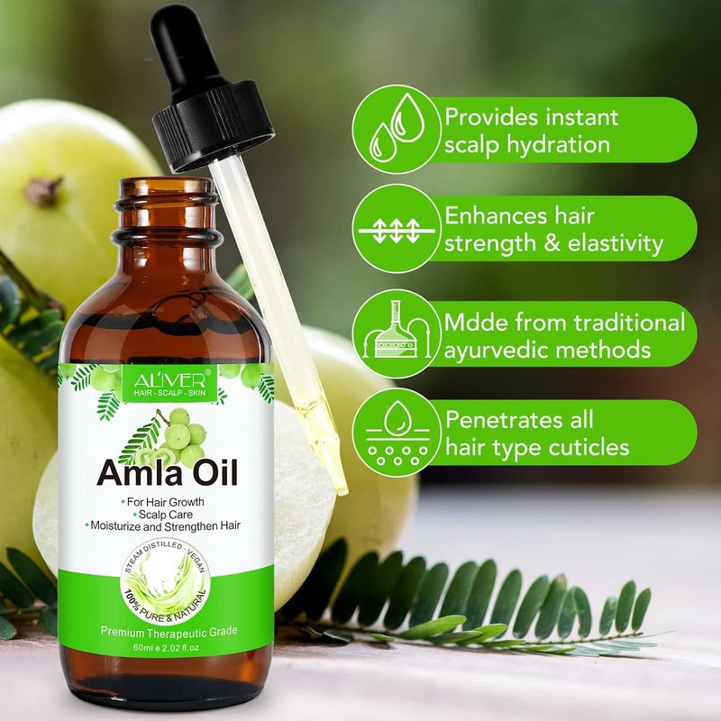 ALIVER Amla Oil, Amla Hair Oil and Pure Virgin and Organic Indian Amla Oil For Hair Growth - Image 5