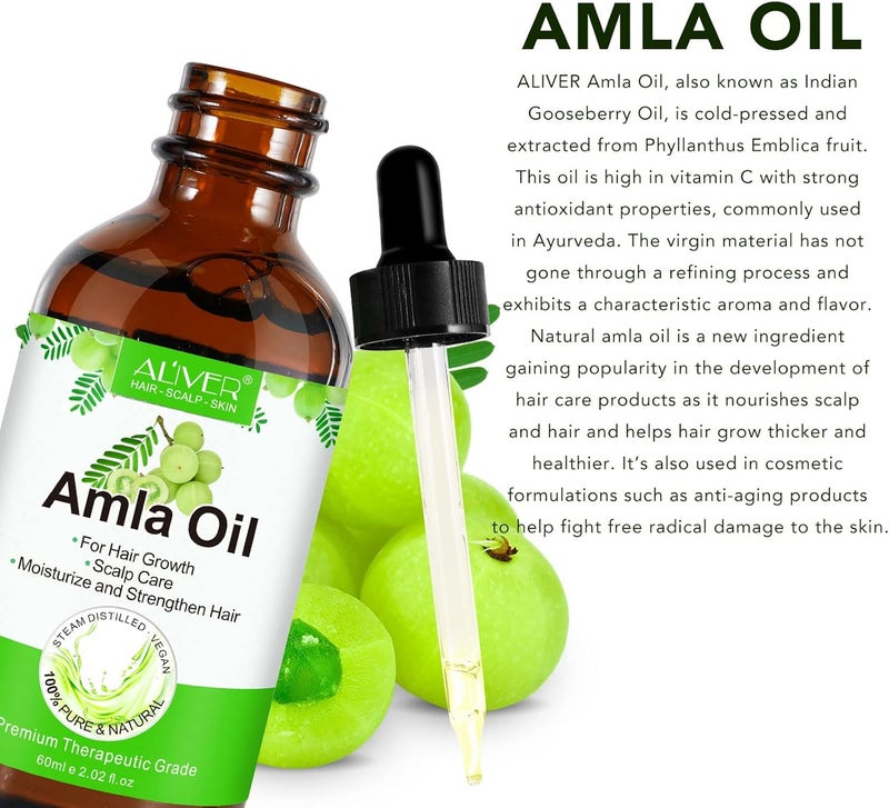 ALIVER Amla Oil, Amla Hair Oil and Pure Virgin and Organic Indian Amla Oil For Hair Growth - Image 2