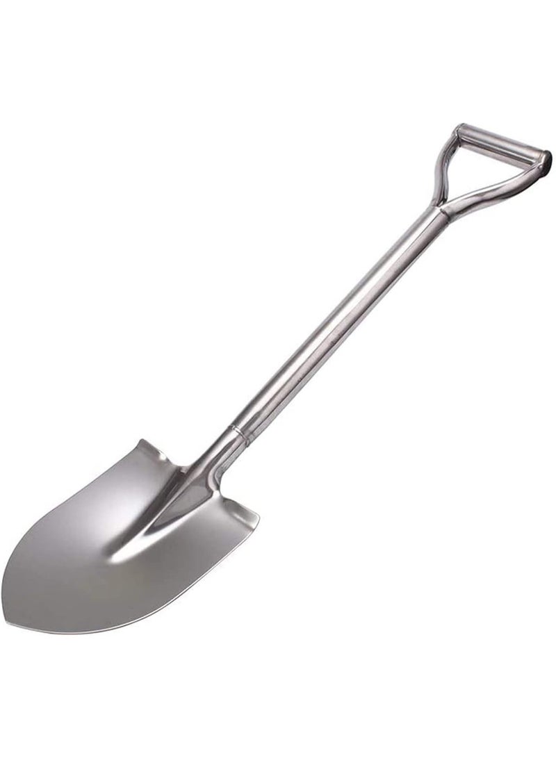 Stainless Steel Digging Shovel, D Handle, 80x17cm, Silver Color for Garden and Outdoor Work - Image 1
