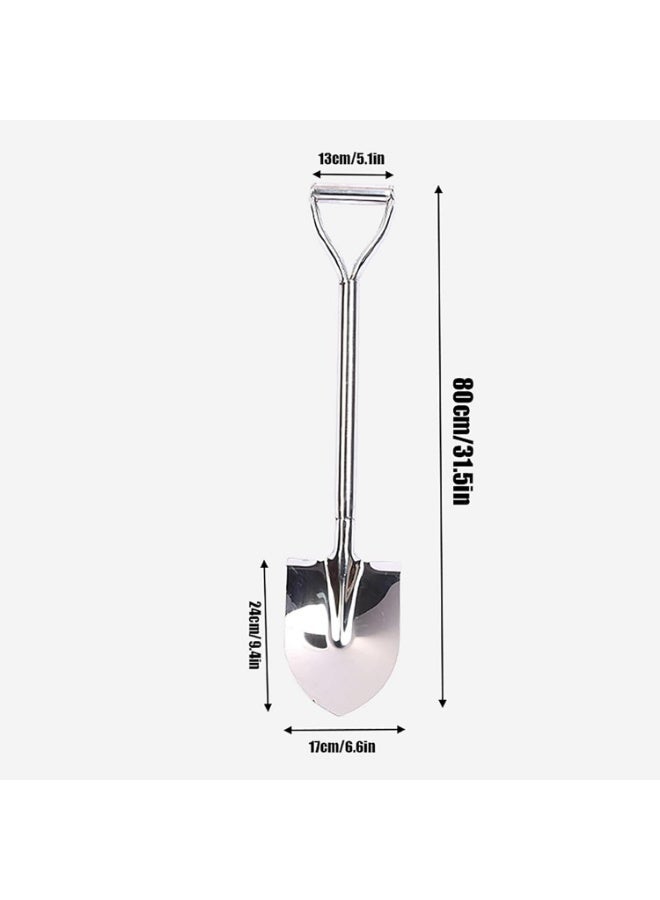 Stainless Steel Digging Shovel, D Handle, 80x17cm, Silver Color for Garden and Outdoor Work - Image 4