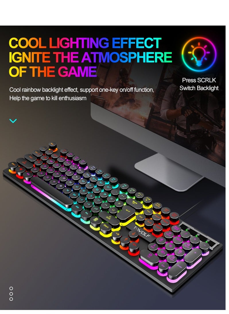 Gaming Mouse 104 Keys Gaming Keyboard ,Waterproof RGB Color Suitable for PC/Ps4/Xbox Gamers, Android PUBG CODM Genshin Diablo All Games