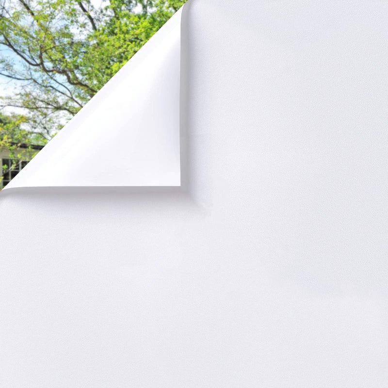 Lifetree White Blackout Window Film 100 Light Blocking Room Darkening Total Blackout Privacy NonAdhesive Glass Film No Glue Reduce Heat Anti UV for Baby Room Day Sleeping White 445  200cm