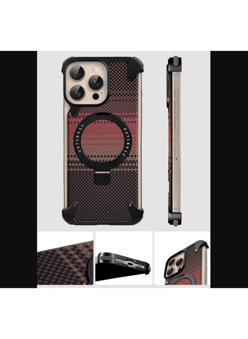 OATSBASF Case for iPhone 16 Pro Max, Slim Protective Shockproof with Aramid Fiber Magsafe Compatible Case, Sleek Minimalist Metal Aluminum Shells with Built-in Kickstand Phone Case | WIDGETS MATRIX - Image 3
