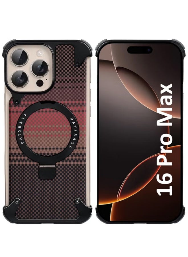 OATSBASF Case for iPhone 16 Pro Max, Slim Protective Shockproof with Aramid Fiber Magsafe Compatible Case, Sleek Minimalist Metal Aluminum Shells with Built-in Kickstand Phone Case | WIDGETS MATRIX - Image 2