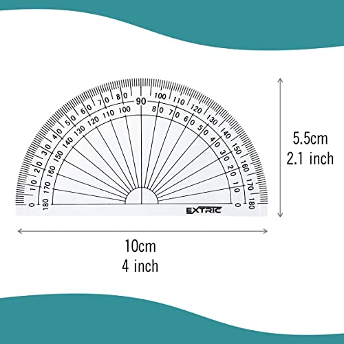 EXTRIC Protractor for Geometry, 4 Inch Clear Plastic Protractor for Woodworking, 2 Count Protractors for Classroom 180 Degrees, Math Protractors - Image 3