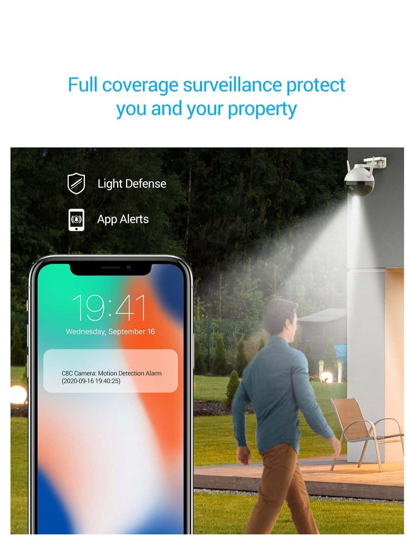 SYOSI كاميرا مراقبة 360 درجة خارجية وكاميرات واي فاي للأمن المنزلي بدون اشتراك مع كشف الحركة ورؤية ليلية ملونة وتسجيل صوتي ومضادة للماء وأليكسا وجوجل بسعة 256 جيجابايت - Image 3