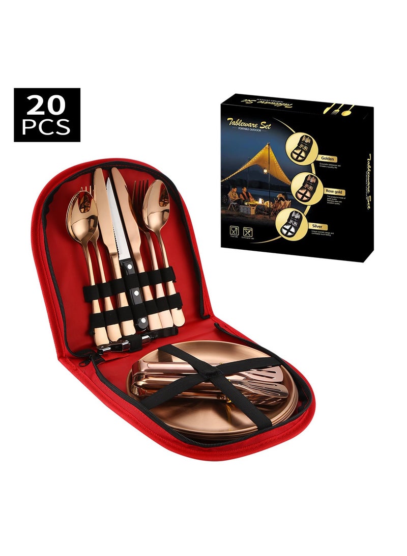 KUYING Stainless Steel Tableware Set Of 20 Pieces Western Knife Fork Spoon Set  - Image 1