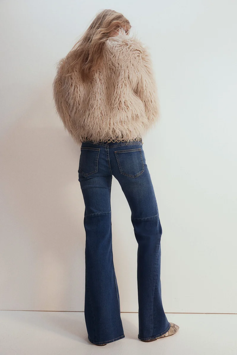 اتش اند ام جينز بحافة واسعة وخصر منخفض