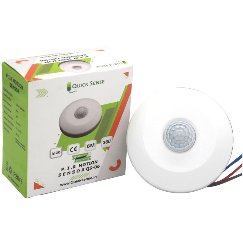 Quick Sense (Qs-06): 360 Degree MINI PIR Motion Sensor 220V White(Max 100w)(2 pcs Pack) - Image 2