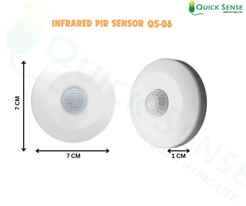 Quick Sense (Qs-06): 360 Degree MINI PIR Motion Sensor 220V White(Max 100w)(2 pcs Pack) - Image 5