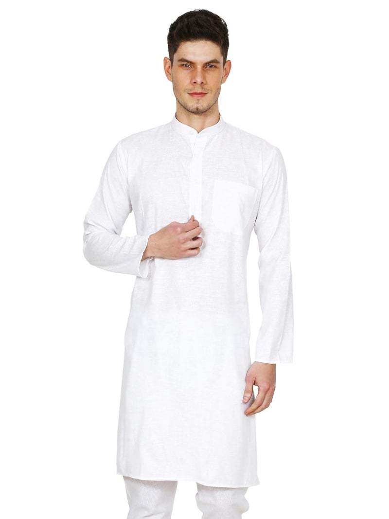 jompers طقم جومبرز للرجال من القطن الأبيض - مقاس عادي - Image 1