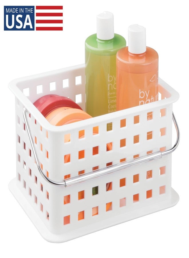 InterDesign iDesign Portable Shower Caddy Basket with Handle for College Dorm or Bathroom - White - Made in USA - Image 2