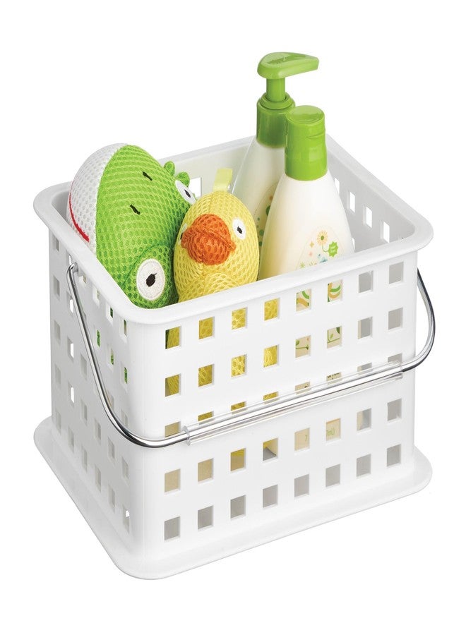 InterDesign iDesign Portable Shower Caddy Basket with Handle for College Dorm or Bathroom - White - Made in USA - Image 1