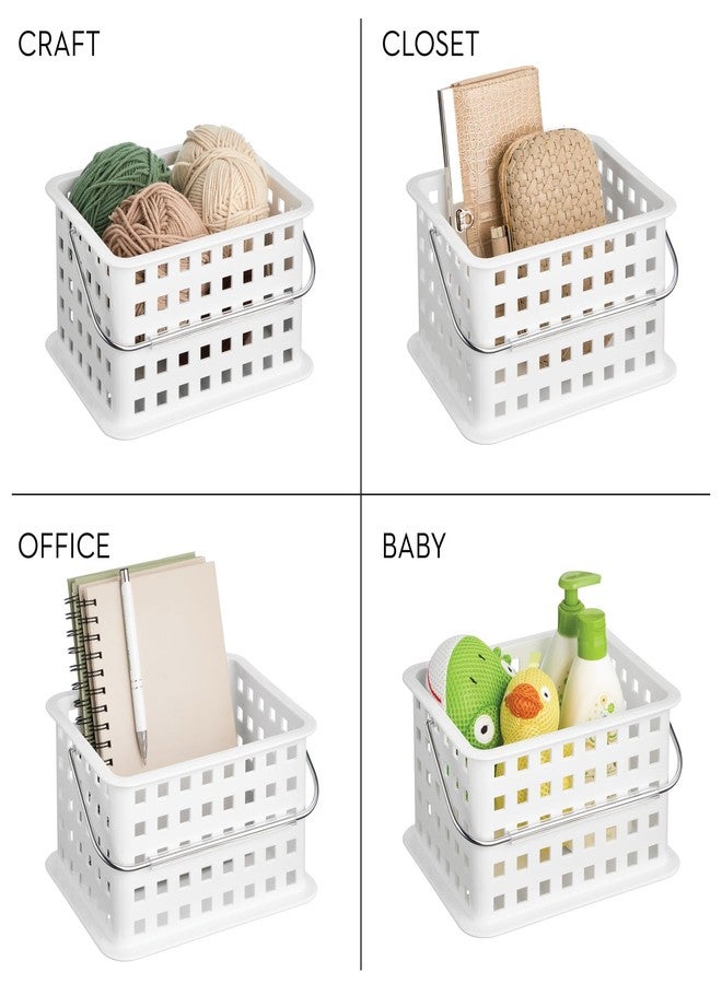 InterDesign iDesign Portable Shower Caddy Basket with Handle for College Dorm or Bathroom - White - Made in USA - Image 4