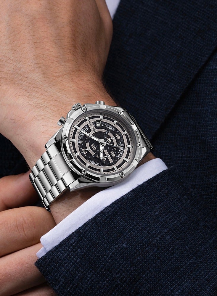 Mark Fairwhale Watches for Men Watch Quartz Luxury Stainless Steel Water Resistant Chronograph Watch 5430 - Image 3