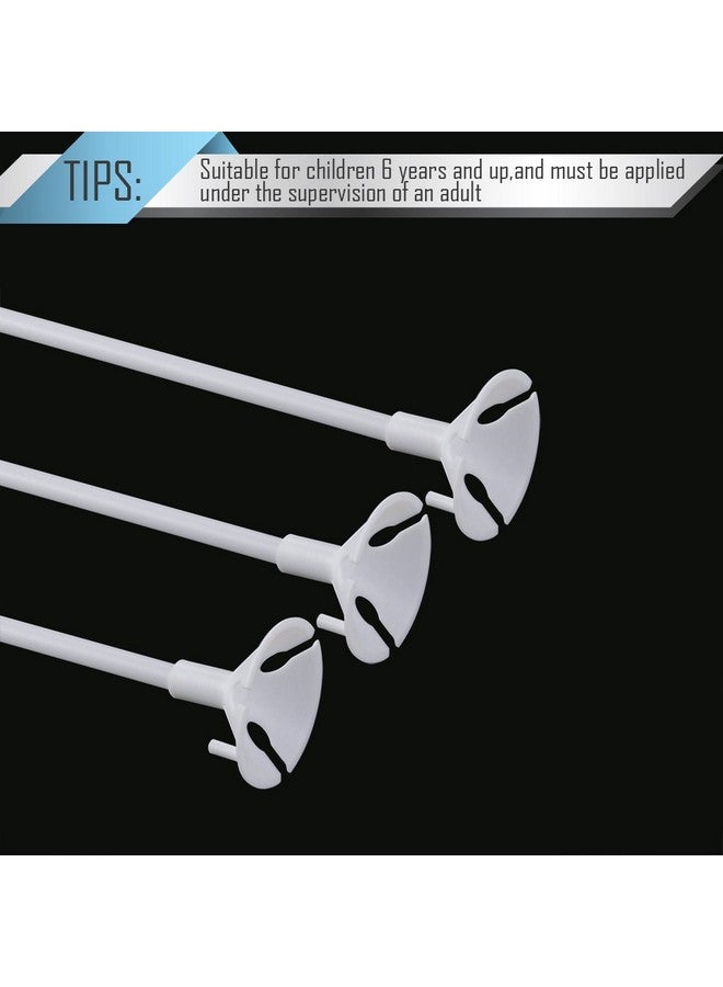 Pllieay 50 قطعة عصي بالون بلاستيكية بيضاء مع أكواب للحفلات، عيد الحب، الزفاف، تزيين الذكرى السنوية - Image 4