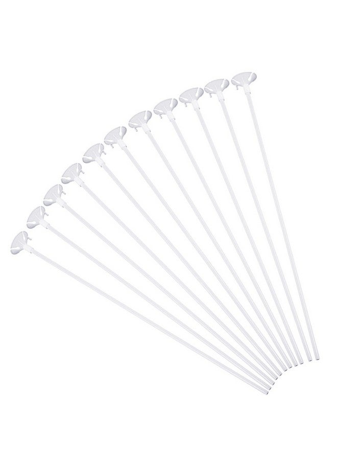 Pllieay 50 قطعة عصي بالون بلاستيكية بيضاء مع أكواب للحفلات، عيد الحب، الزفاف، تزيين الذكرى السنوية - Image 1