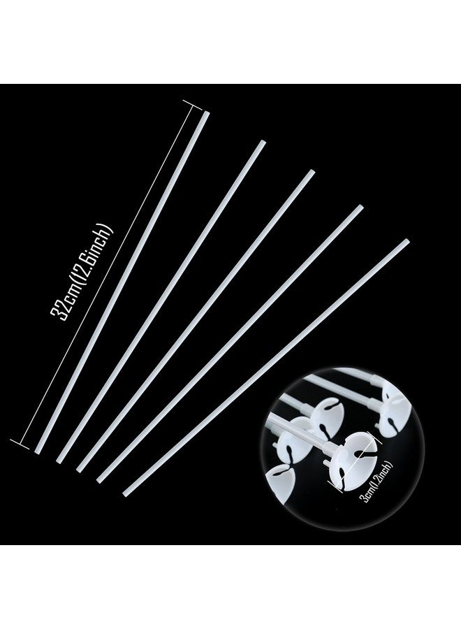 Pllieay 50 قطعة عصي بالون بلاستيكية بيضاء مع أكواب للحفلات، عيد الحب، الزفاف، تزيين الذكرى السنوية - Image 3