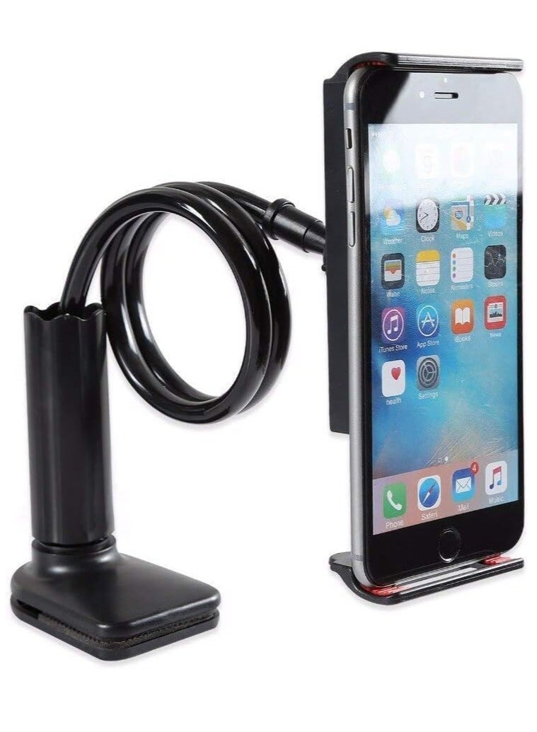 Gooseneck Phone Holder for Bed, 360° Rotate Support Rod One-Hand Adjustable Cell Phone Holder, Flexible Long Arm Headboard Clip Clamp Cell Phone Stand, Compatible with All 4.7-7" Devices - Image 5