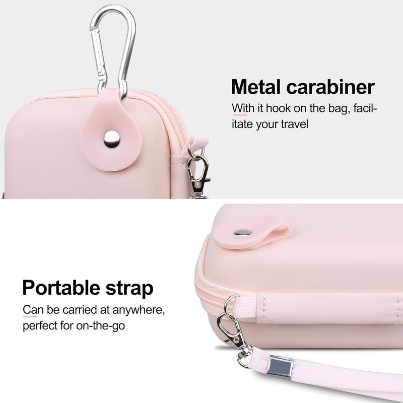 Lacdo Digital Camera Case for CAMKORY Digital Point and Shoot, KODAK PIXPRO FZ55/Pixpro C1, for Lecran/VAHOIALD FHD 1080P/Froitx, Canon PowerShot ELPH 360 Small Camera Carrying Case Kids, Pink - Image 5