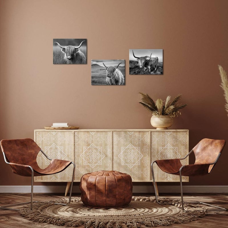 HOMEOART Highland Cow Wall Art Set - Image 5