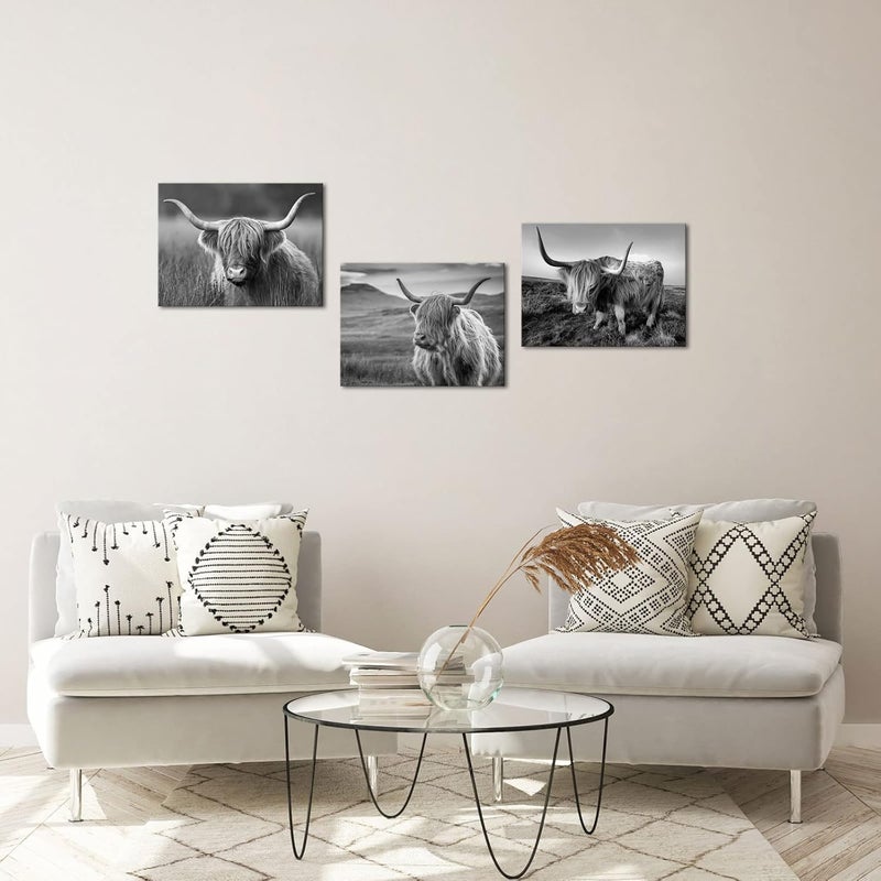 HOMEOART Highland Cow Wall Art Set - Image 3