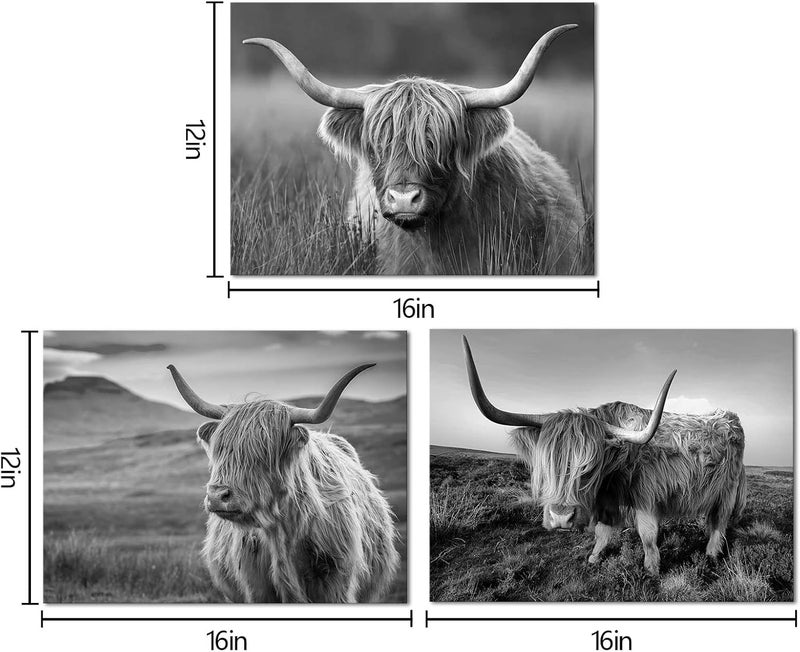 HOMEOART Highland Cow Wall Art Set - Image 4
